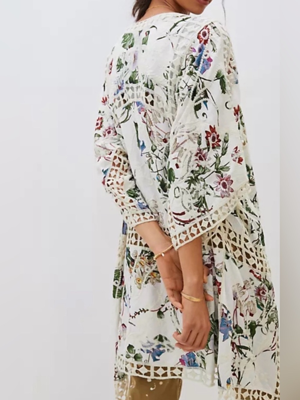 *New Anthropologie Clea crochet Kimono One Size - Picture 2 of 11